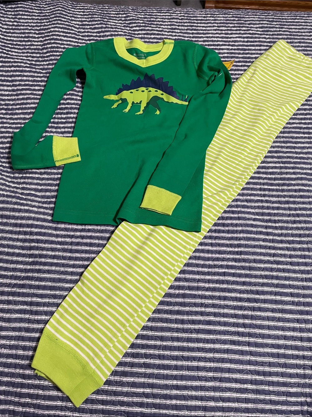 Moon and back by hanna andersson cotton long john pajamas 10 140 dino New NWT